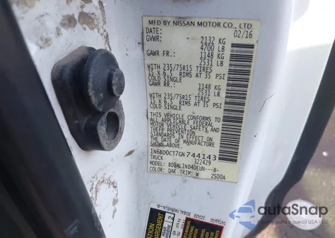 2016 Nissan Frontier S z USA, uszkodzony, nr VIN 1N6BD0CT7GN744143